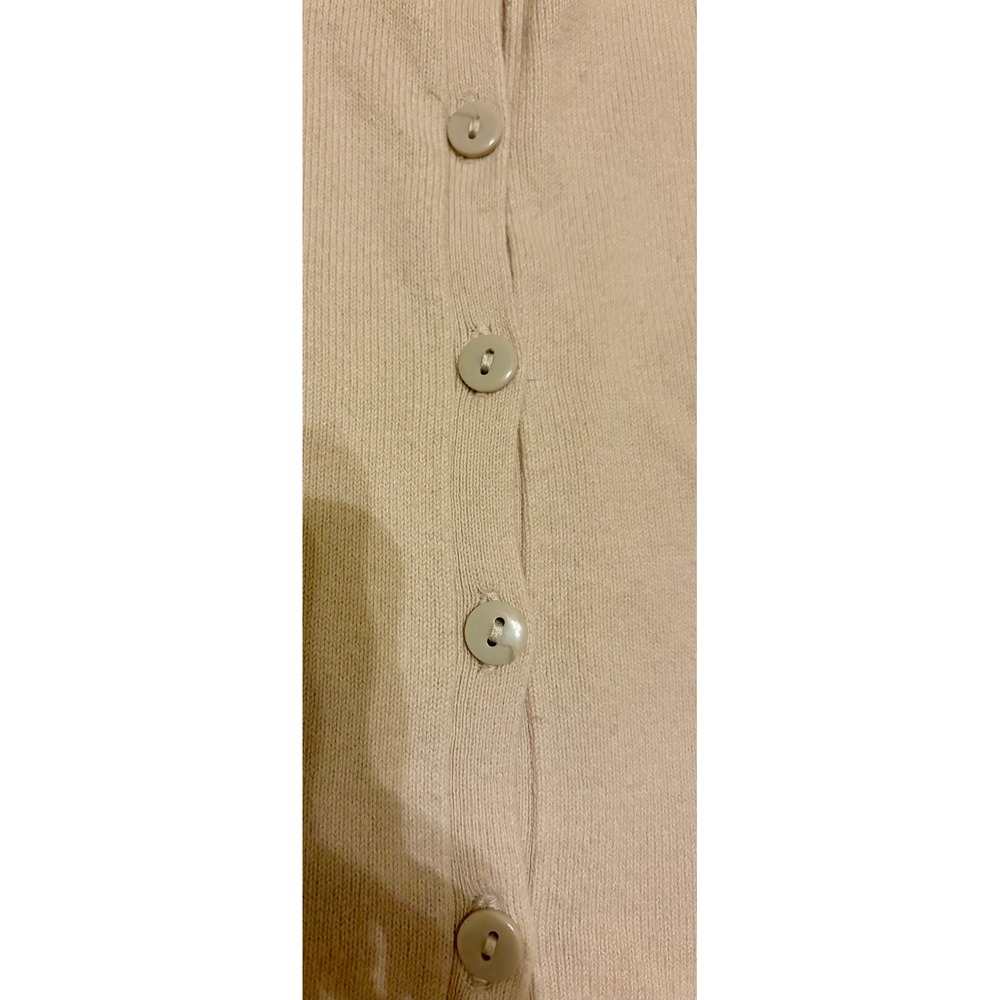 H&M Ivory Button Front V-Neck Cardigan Sweater Cotton Blend Size 10 - Picture 6 of 8